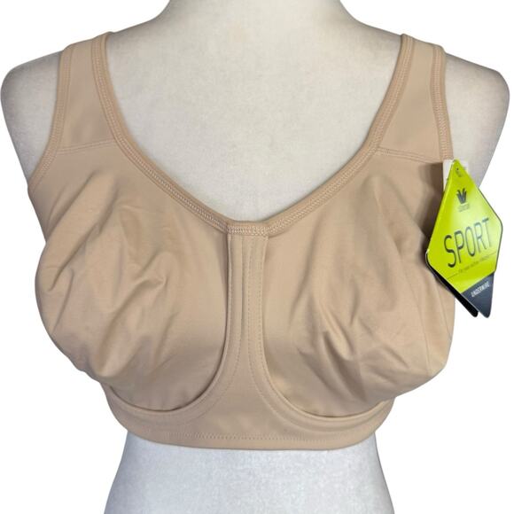 Wacoal 855170 Simone Sports Bra Underwire Unpadded Unlined Womens 38DDD Sand NWT - Picture 1 of 9